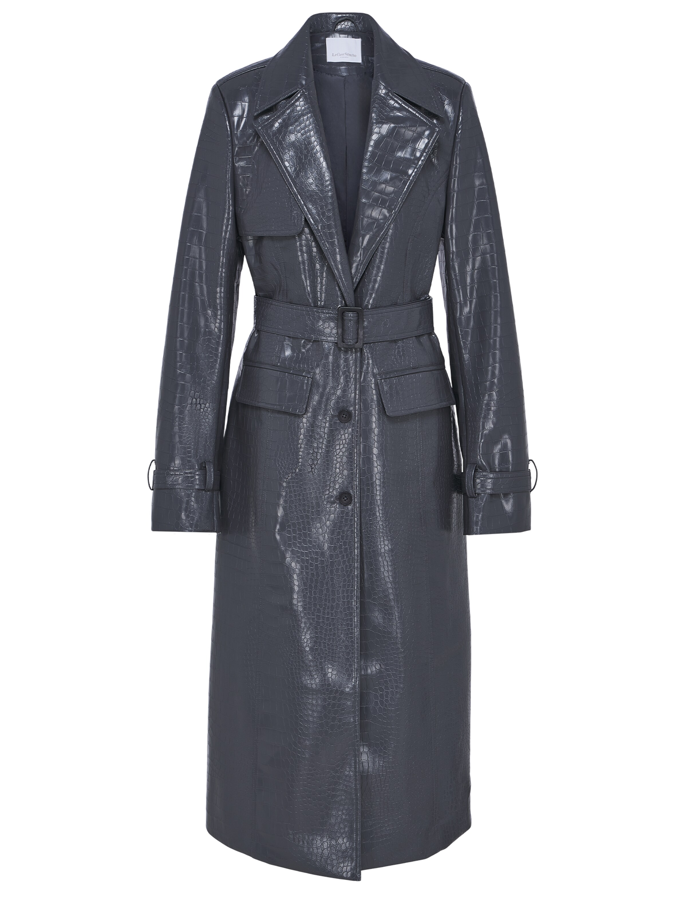 LeGer Studio Between-Seasons Coat 'Natascha' in Grey: front
