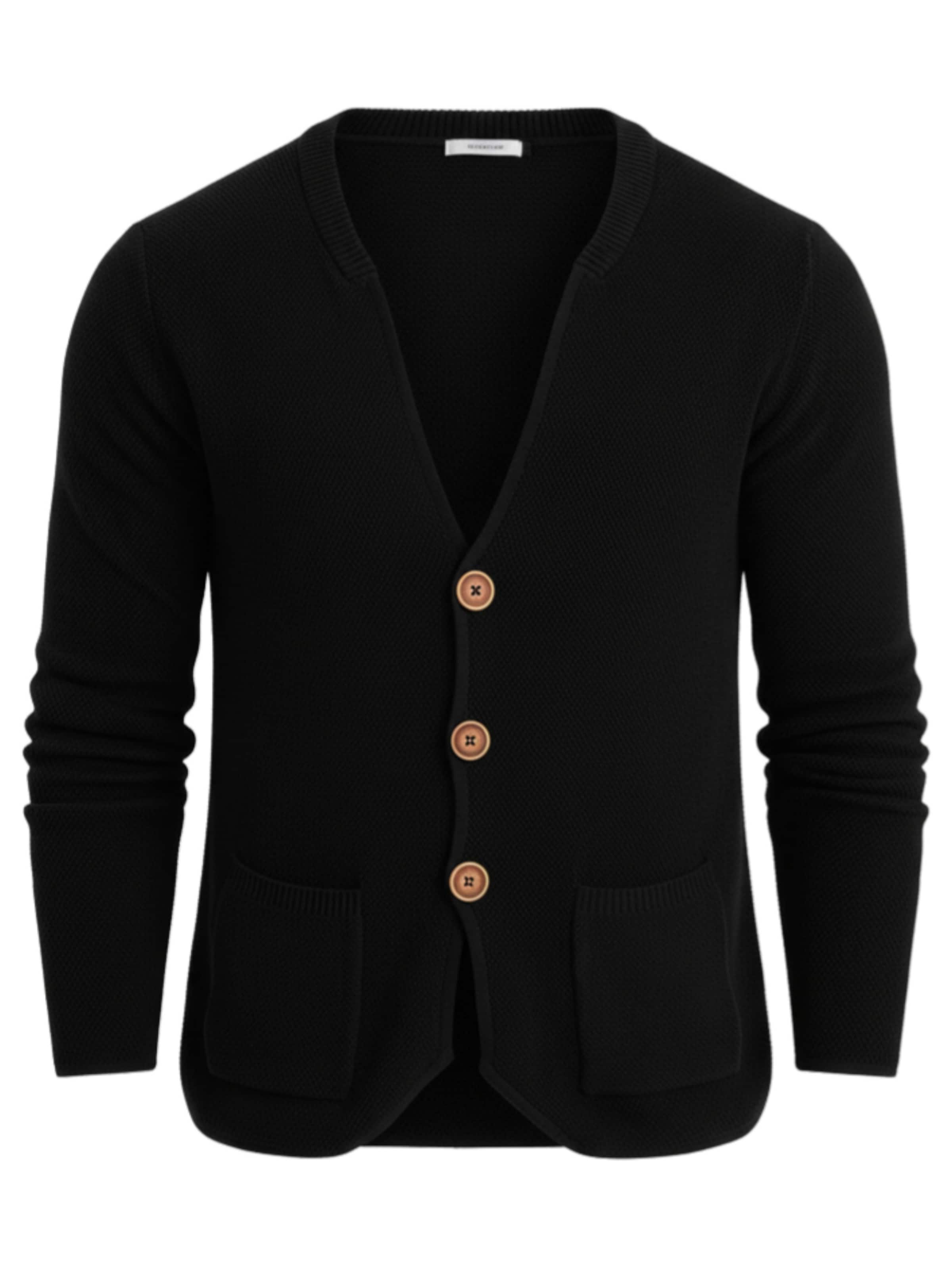 Ombre Knit Cardigan 'OM-SWCD-0109' in Black: front