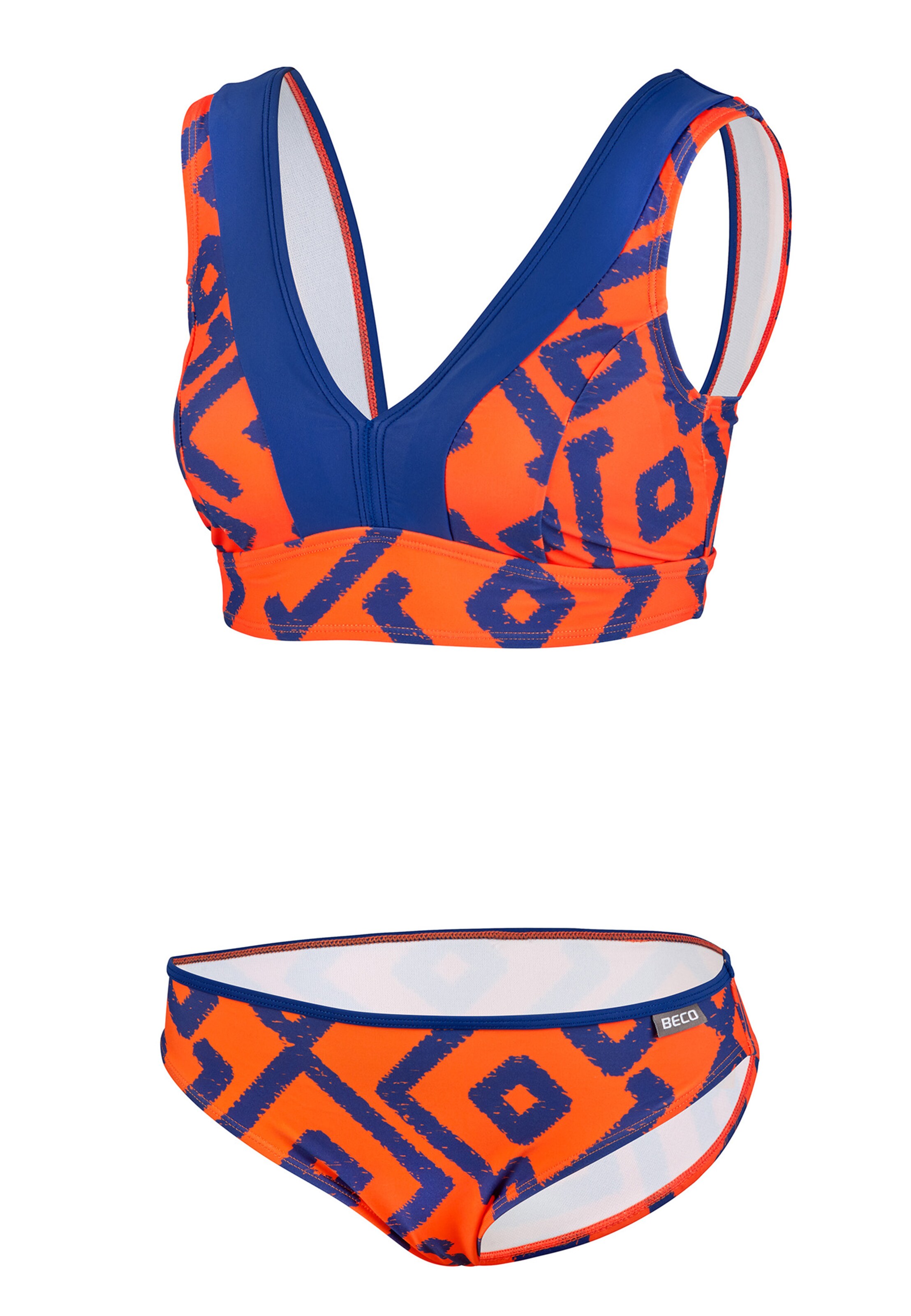 BECO the world of aquasports Bustier Bikini 'Inka Graphic' in Orange