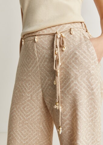 Scalpers Wide Leg Housut 'Trim ' värissä beige