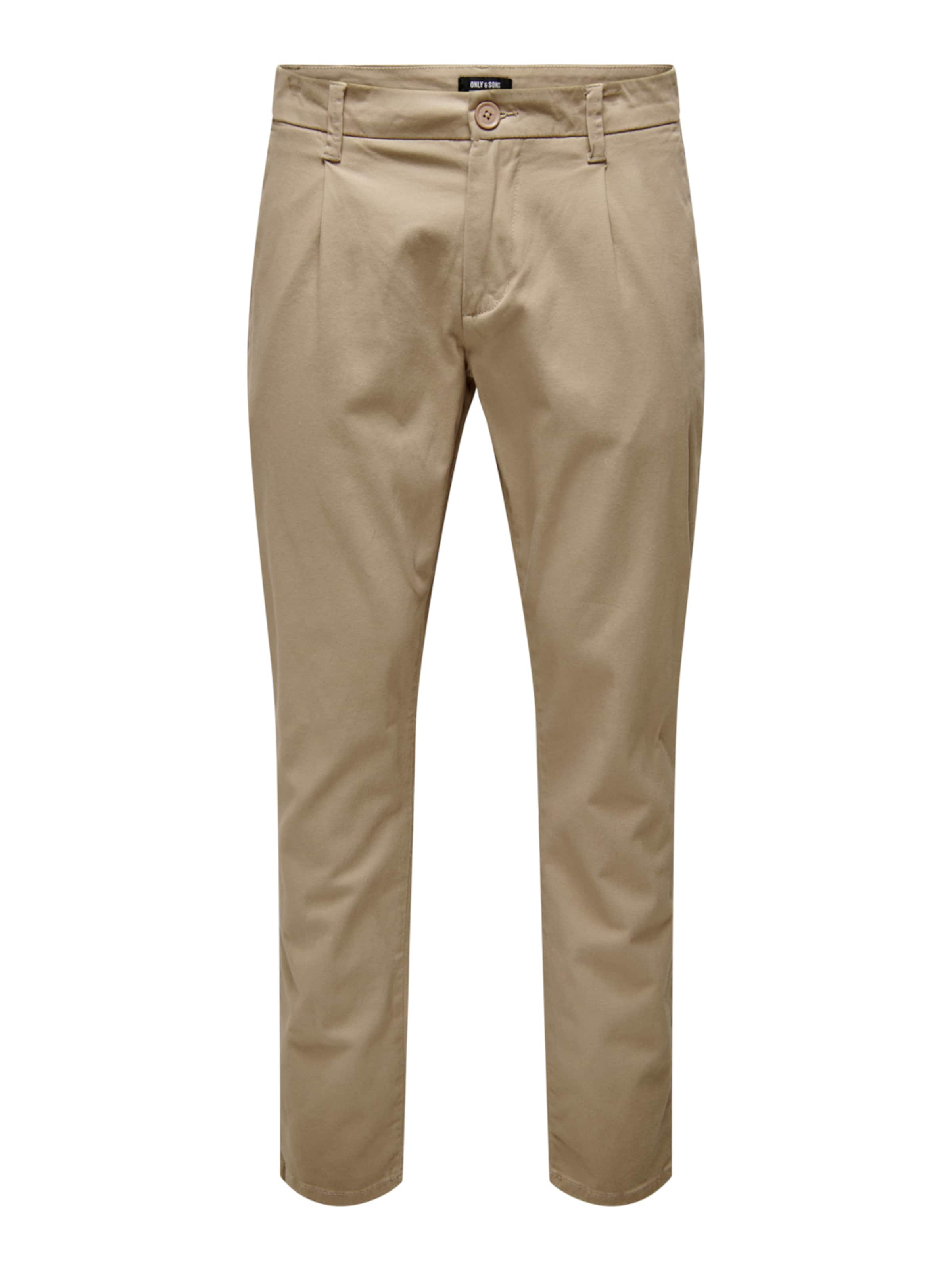 Only & Sons Bukser med lægfolder 'Cam' i beige: forside