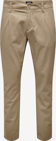 Pantaloni chino 'Cam' di Only & Sons in beige: frontale