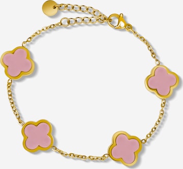 Pure Schmuck Bracelet 'Clover Rosa' in Gold: front
