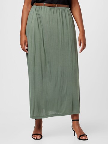 Vero Moda Curve Rok 'LINN' in Groen: voorkant