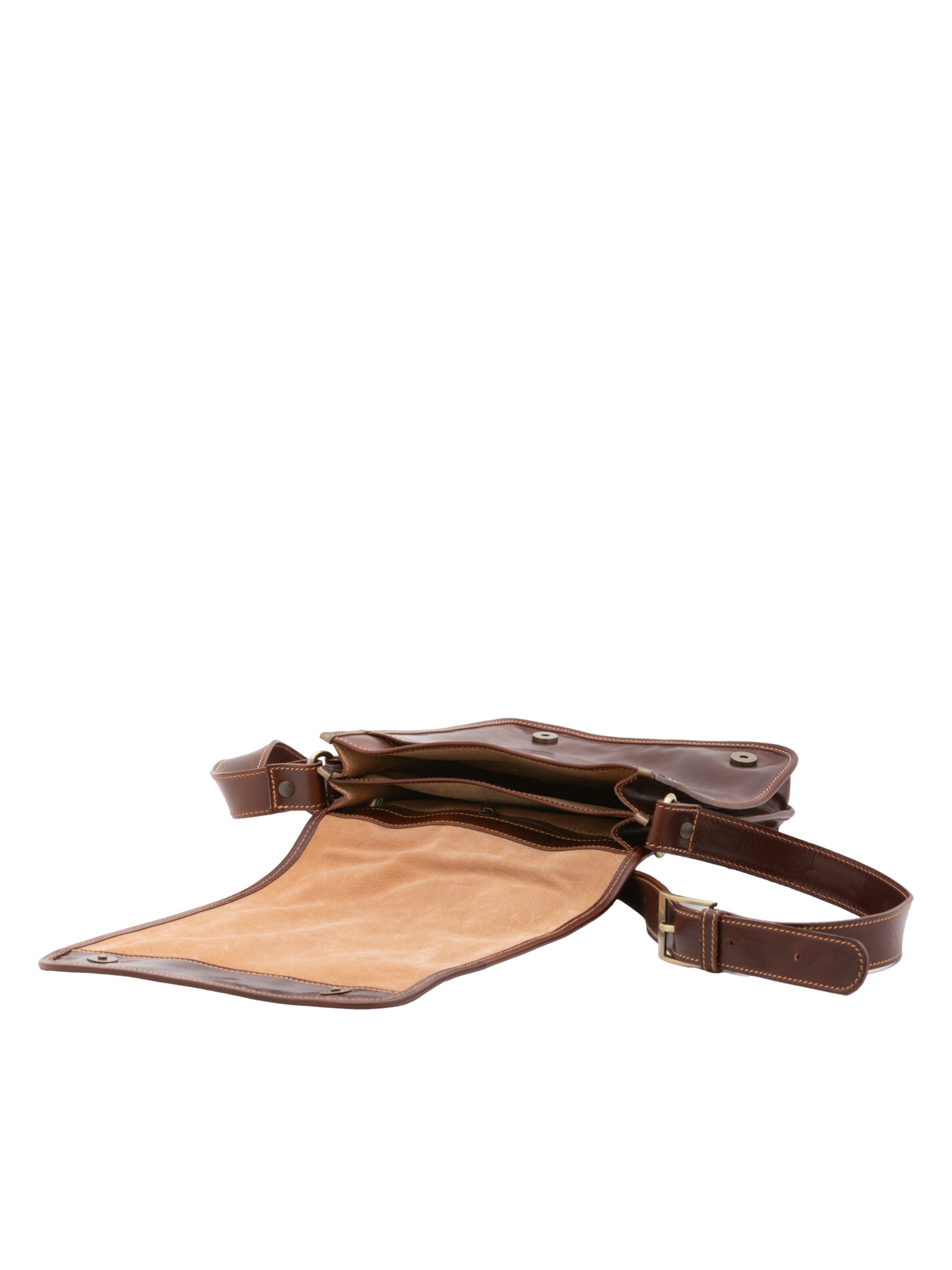 Borsa a tracolla 'Borsa a tracolla uomo vera pelle con chiusura calamita - Made in Italy' di I Fratelli in marrone