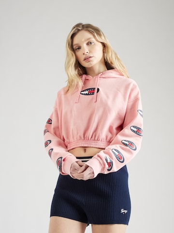 Tommy JeansSweater majica - roza boja: prednji dio