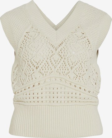 VILA ROUGE Knitted Vest in Beige: front