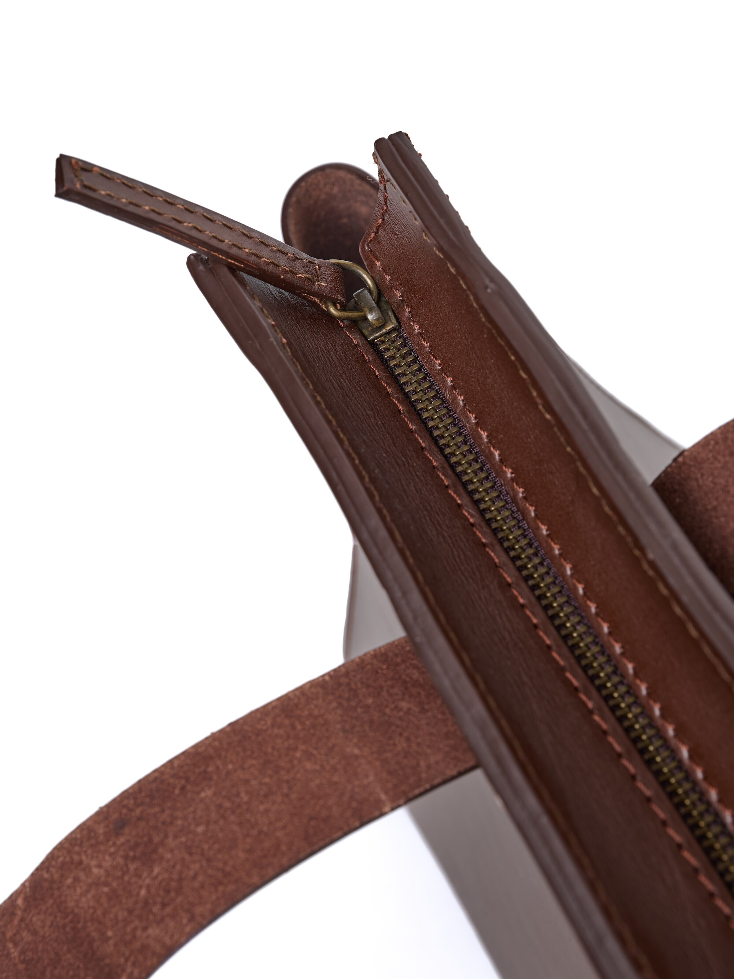 Shopper 'Leather Tote Dark Brown Aspen Collection' di THE DUST COMPANY in marrone