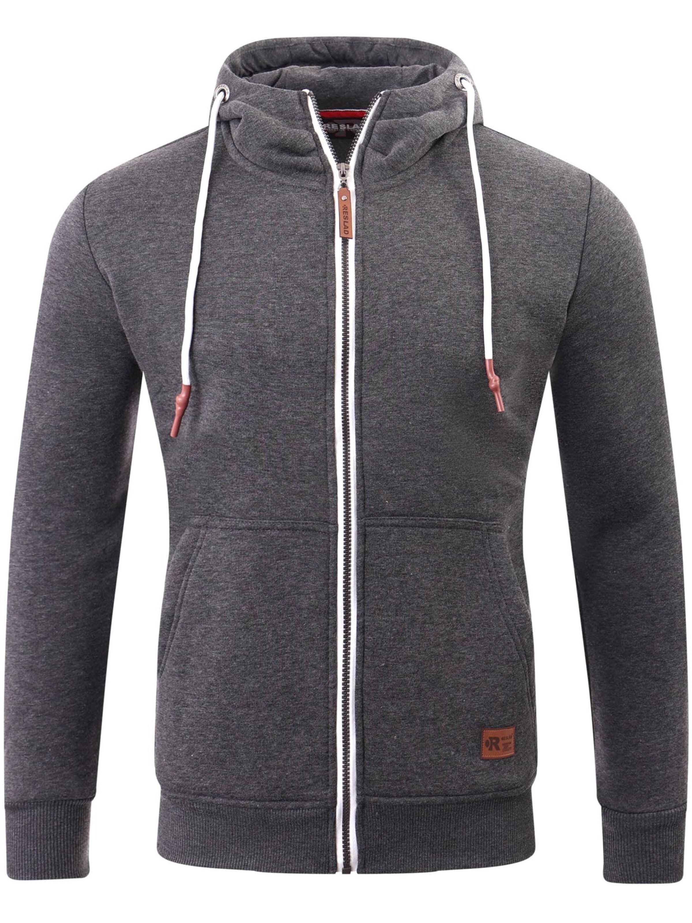 Reslad Sweatjacke 'RS1006'‌ in Grau: Vorderseite