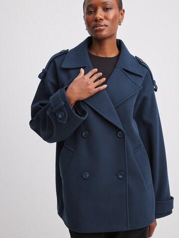 NA-KD Between-Seasons Coat in Blue: front