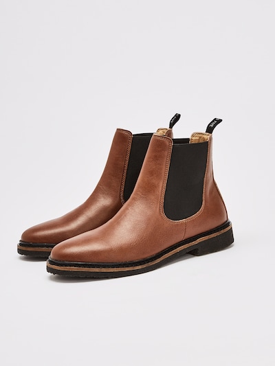 NINE TO FIVE Chelsea Boots 'Luka' i brun / svart, Produktvisning