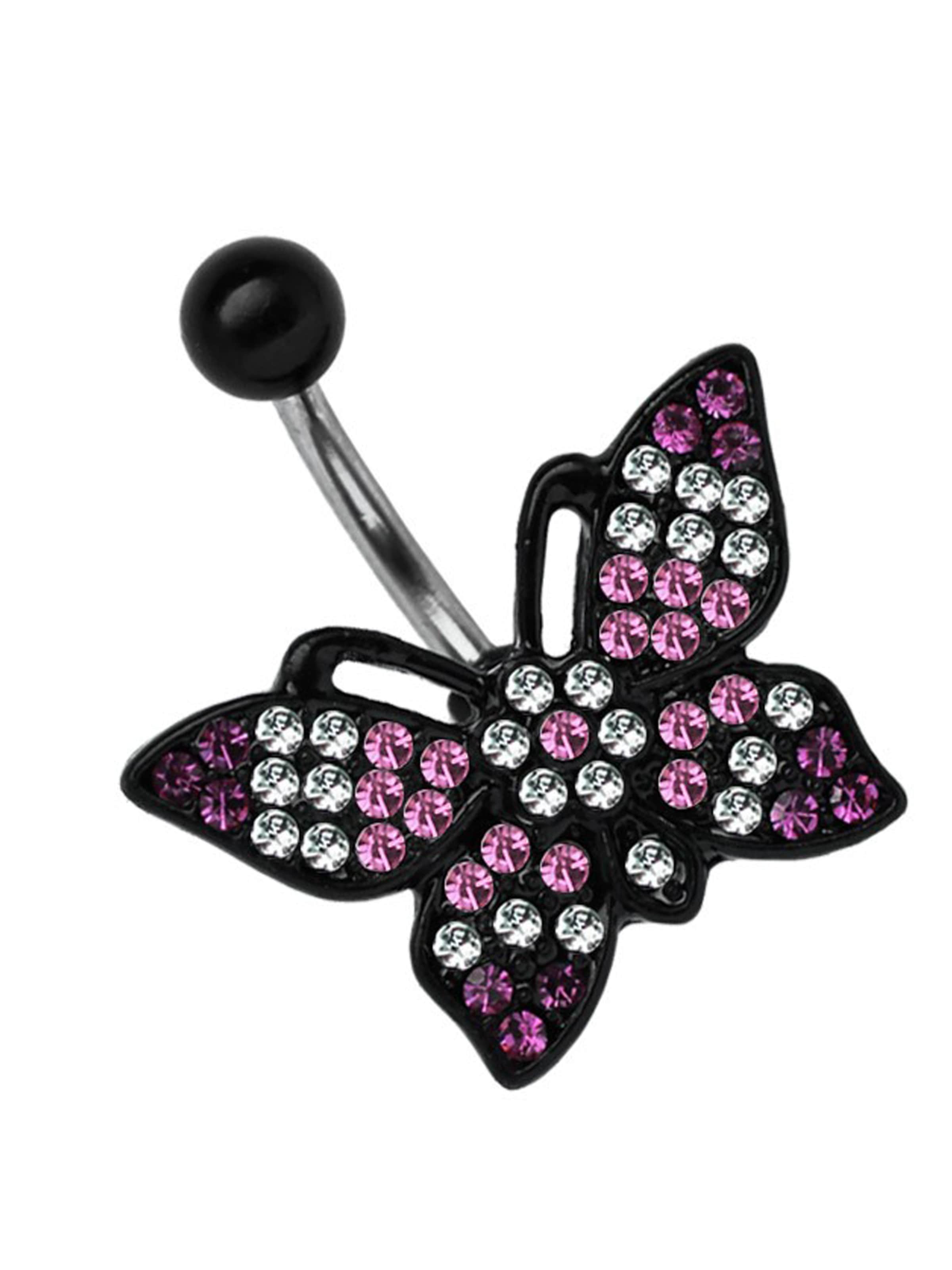Adelia´s Piercingschmuck 'Schmetterling' in Schwarz: Vorderseite