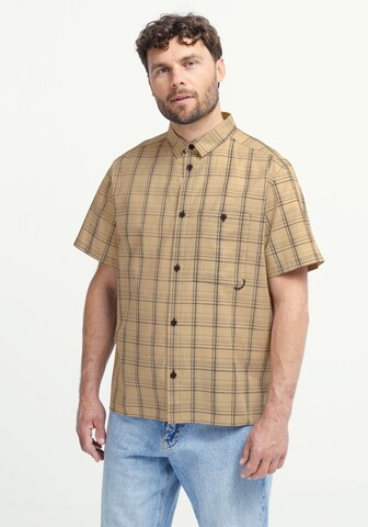 JACK WOLFSKIN Regular fit Athletic Button Up Shirt in Beige: front