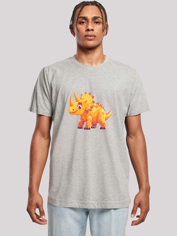 T-Shirt 'Süßer Triceratops Dinosaurier' F4NT4STIC en gris : devant