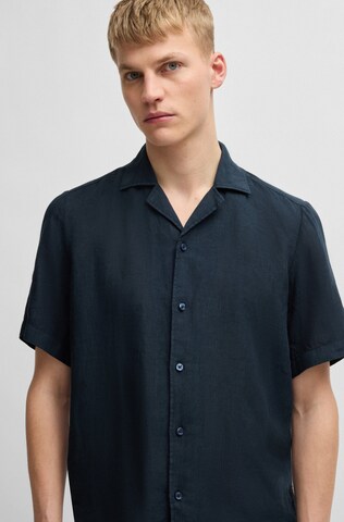 BOSS Orange Regular fit Button Up Shirt in Blue