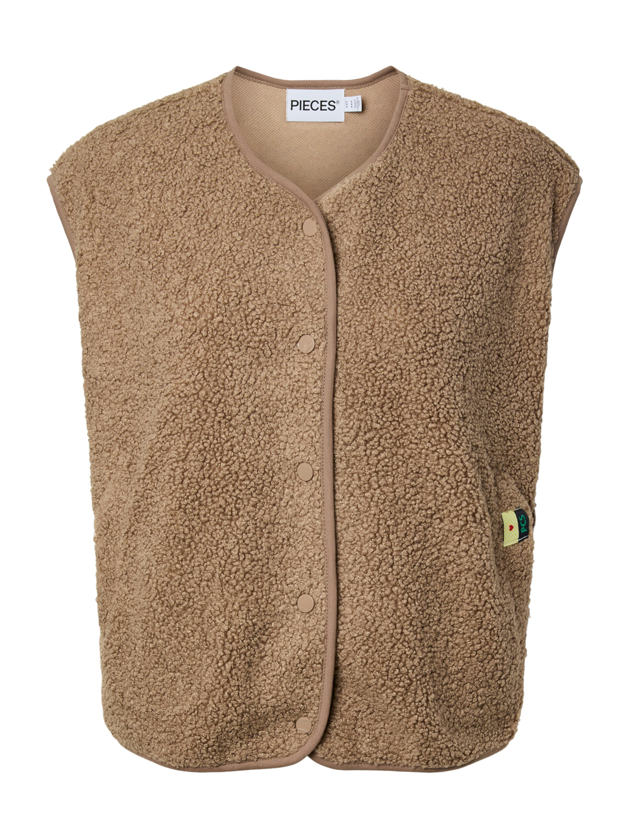 PIECES Weste 'PCKATTY' in Beige: Vorderseite