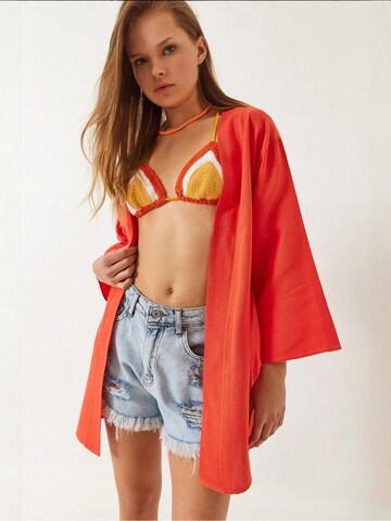 Kimono Bianco Lucci en orange : devant