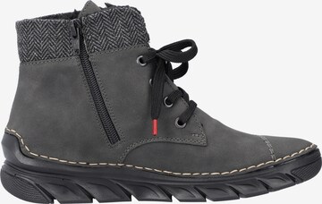 Rieker Lace-Up Ankle Boots in Grey