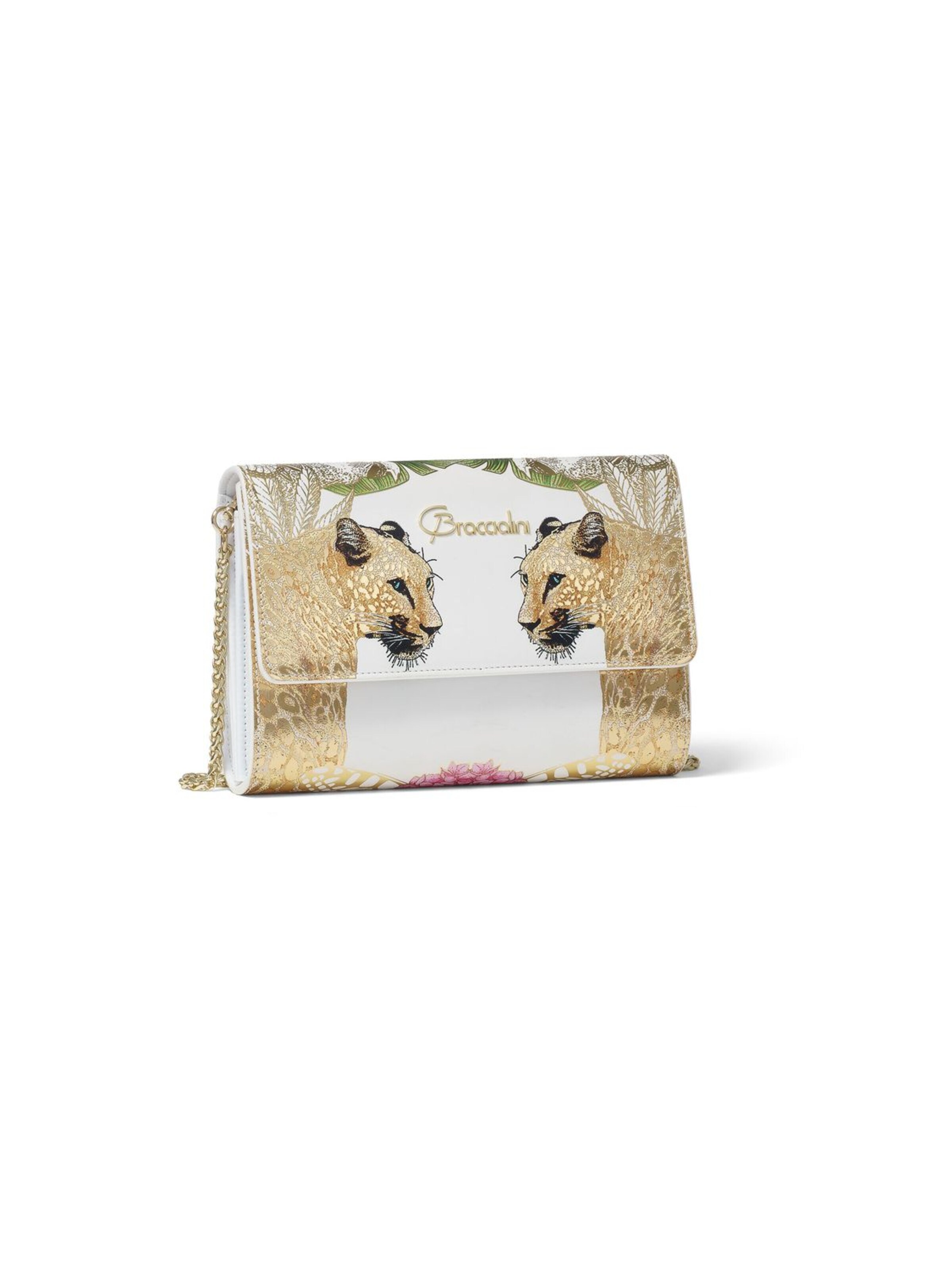 Braccialini - Bolso de noche 'Lady Giaguari' en blanco