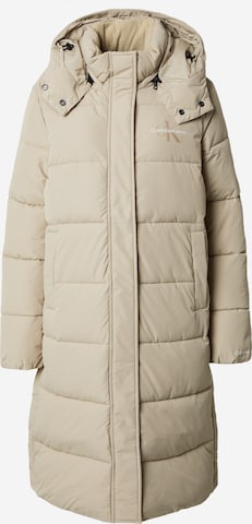 Calvin Klein Jeans Wintermantel in Beige: voorkant