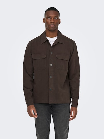 Only & Sons Regular Fit Skjorte 'ONSCOLT' i brun: forside