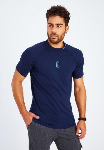 Leif Nelson Gym T-Shirt Rundhals in Blau: Vorderseite