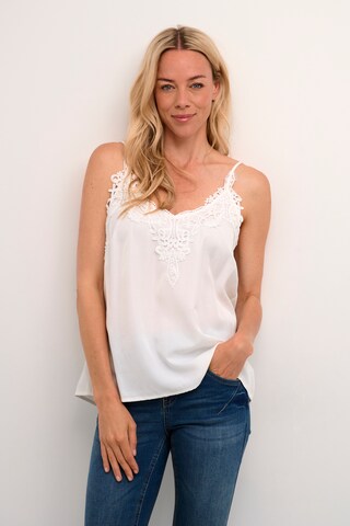 Cream Top 'Anna' in Wit: voorkant