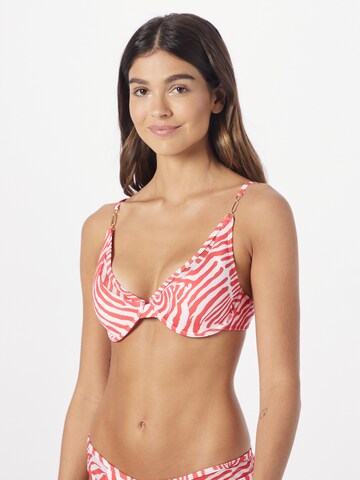 River Island T-shirt Bikini Top in Red: front