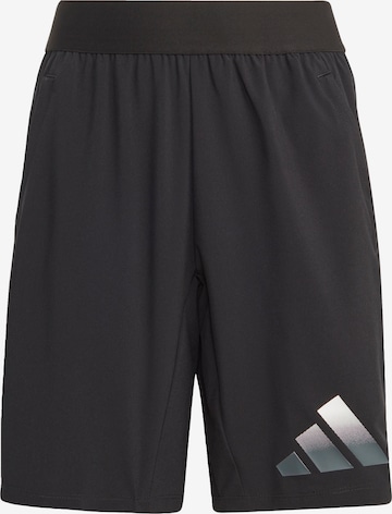 ADIDAS SPORTSWEAR Regular Workout Pants 'Train Icons Aeroready Logo ' in Black: front