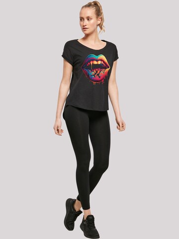 T-shirt 'Drooling Lips' F4NT4STIC en noir