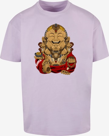 F4NT4STIC Shirt 'Happy Cyber Buddha CYBERPUNK STYLES' in Lila: predná strana