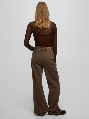 Wide Leg Jean Pull&Bear en marron