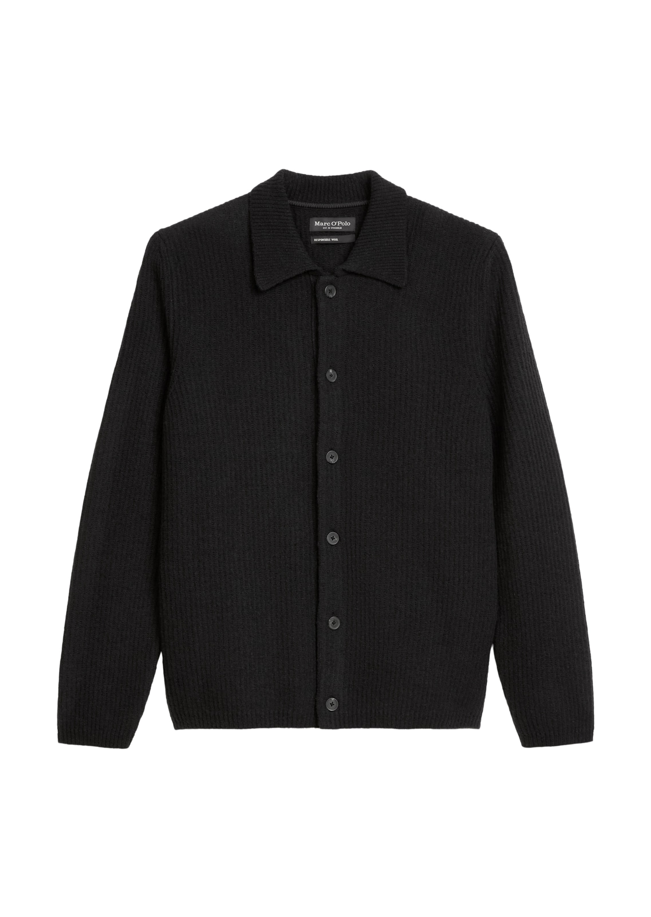 Marc O'Polo Strickjacke in Schwarz: Vorderseite