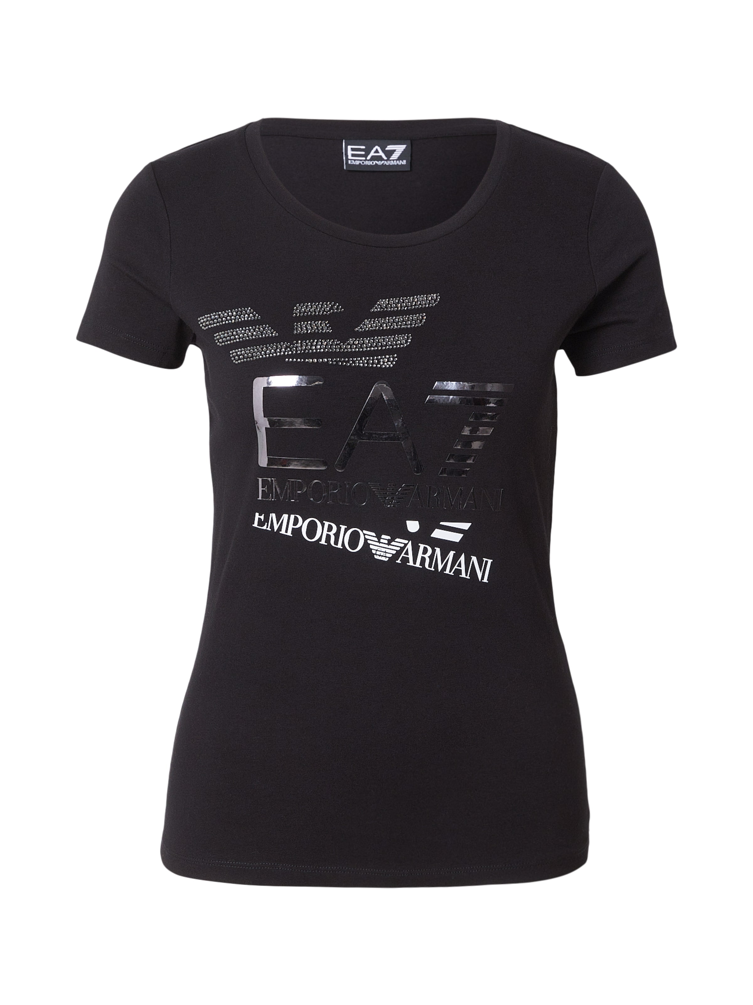 T-shirt EA7 Emporio Armani en noir : devant