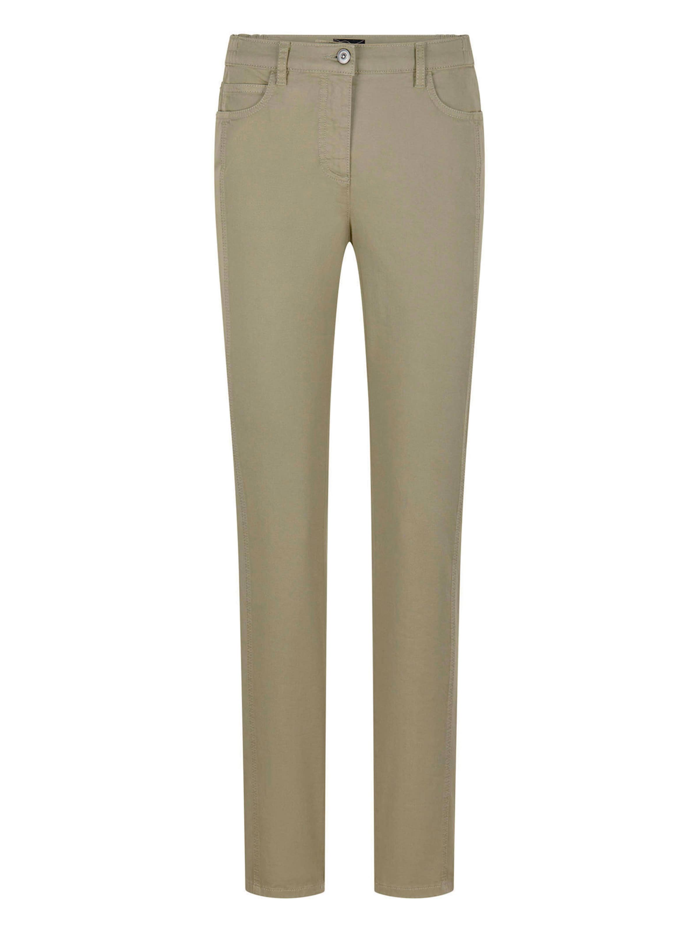 Coupe slim Pantalon 'Louisa' Goldner en vert : devant
