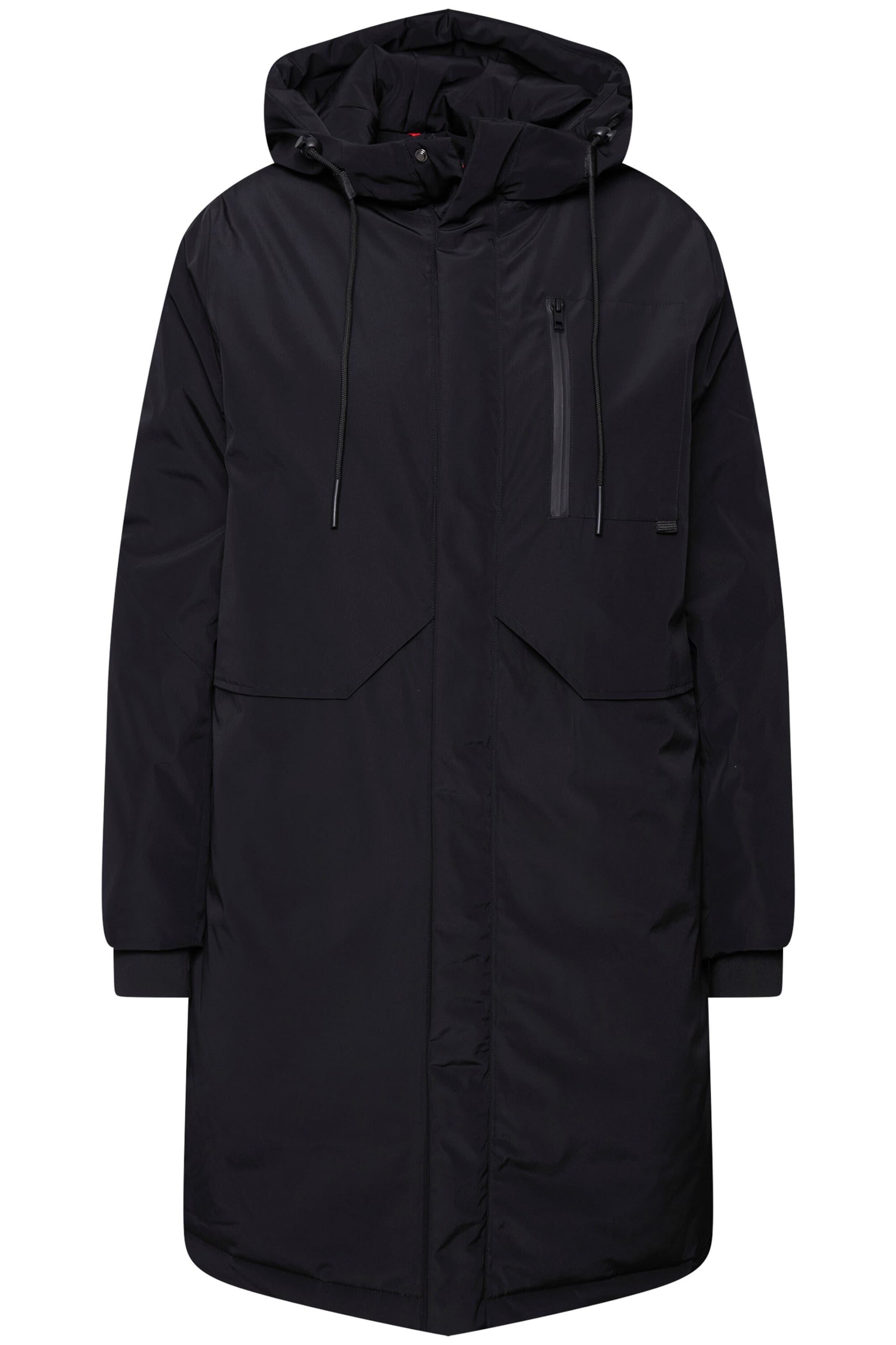 Ulla Popken Wintermantel in Zwart: voorkant