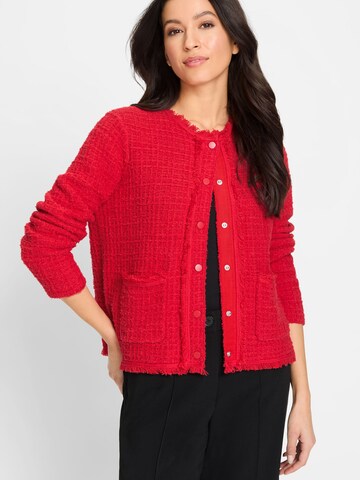 Olsen Gebreid vest in Rood: voorkant