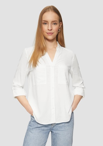 QS Blouse in Wit: voorkant