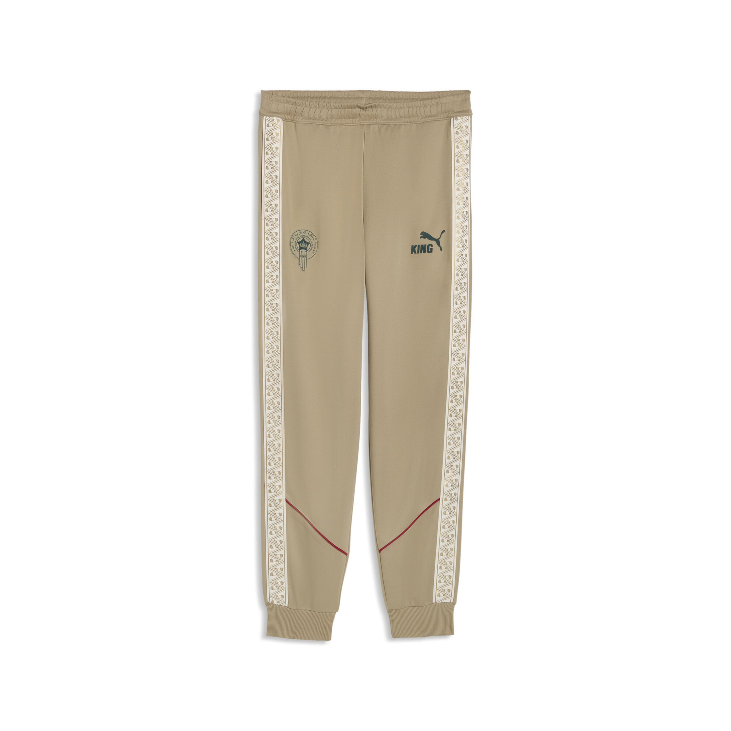 PUMA Tapered Sportbroek 'Marokko King' in Beige: voorkant