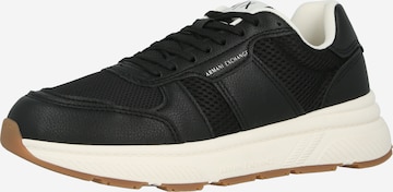 ARMANI EXCHANGENiske tenisice 'LUCKY' - crna boja: prednji dio