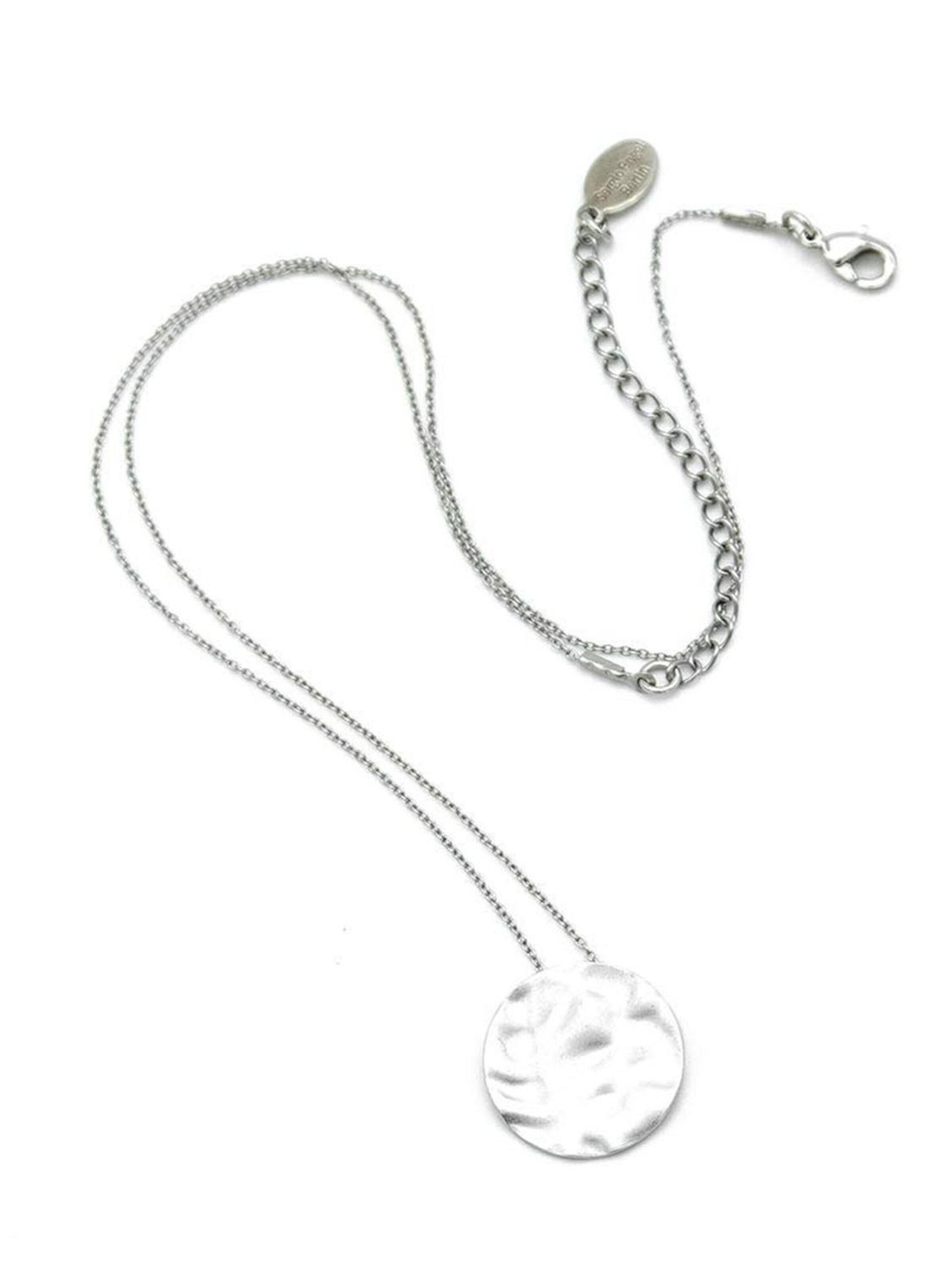 Sergio Engel Ketting 'Sienna Kette 01 Minimalistische Edelstahlkette mit Plättchen-Anhänger' in Zilver: voorkant
