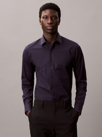 Calvin Klein Slim fit Button Up Shirt 'ESNTL' in Blue: front
