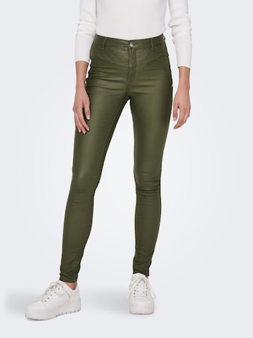 ONLY Skinny Broek in Groen: voorkant