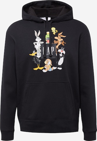 GAP Суичър 'LOONEY TUNES' в черно: отпред