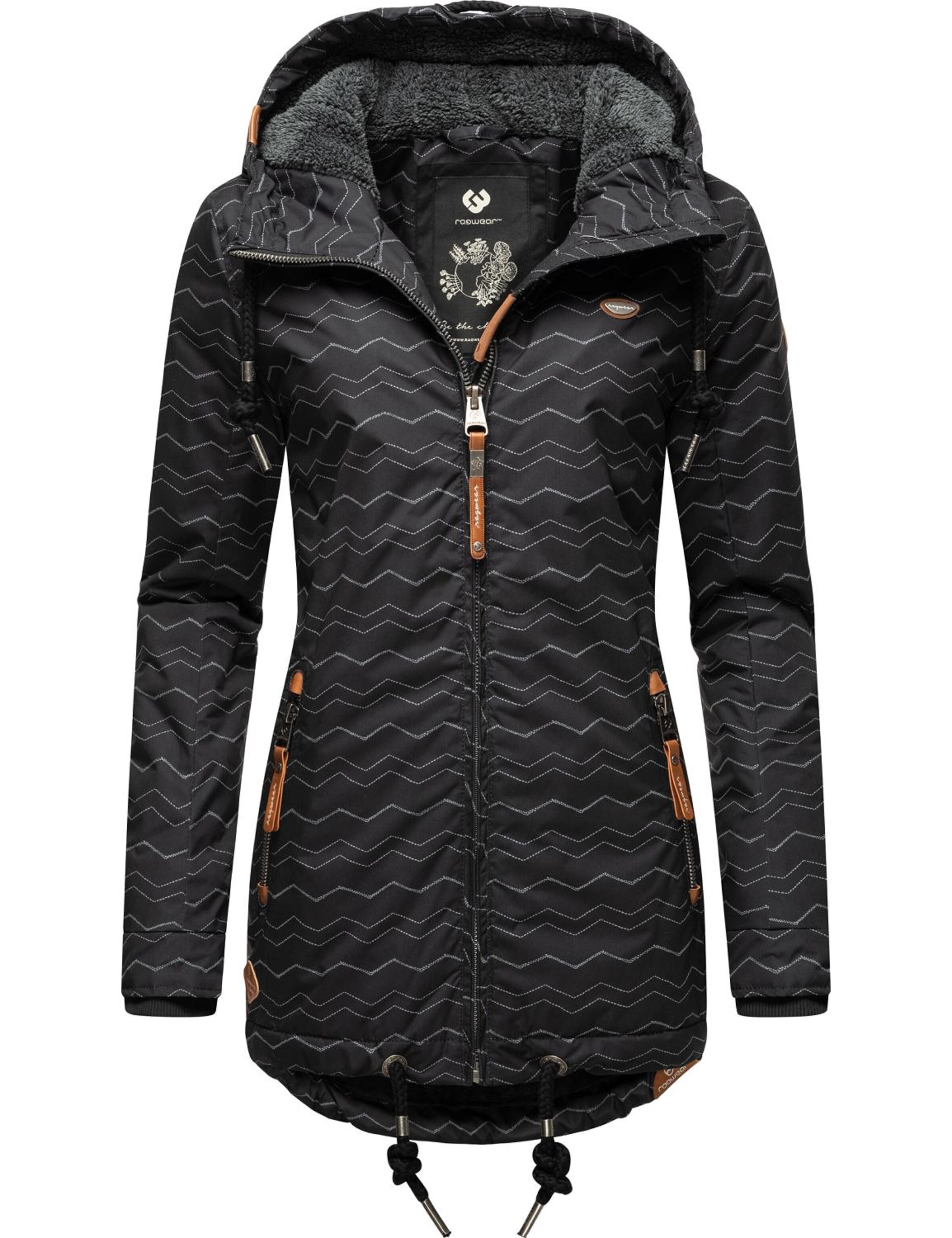 Ragwear Jacke 'Zuzka' in Schwarz: Vorderseite