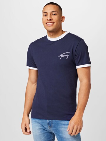 T-Shirt Tommy Jeans en bleu : devant