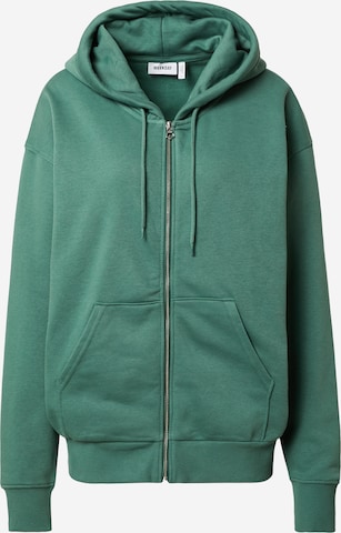 WEEKDAY Zip-Up Hoodie 'Alisa' in Green: front