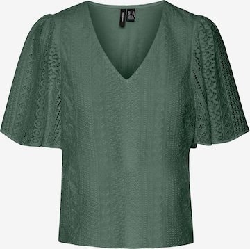 VERO MODA Blouse 'Honey' in Groen: voorkant