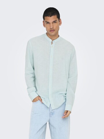 Coupe slim Chemise 'ONSCaiden' Only & Sons en vert : devant