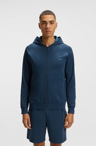 BOSS - Sudadera con cremallera en azul: frente